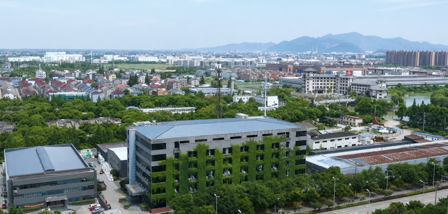 Aerial view of the Minglong Energy manufacturing site and surrounding industrial area