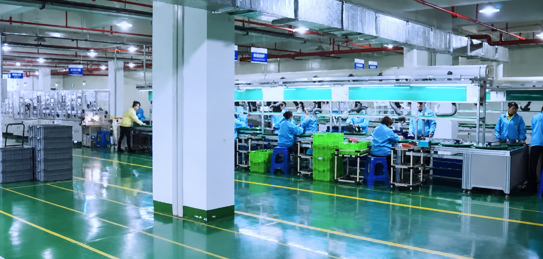 Minglong Energy battery pack assembly line in operation