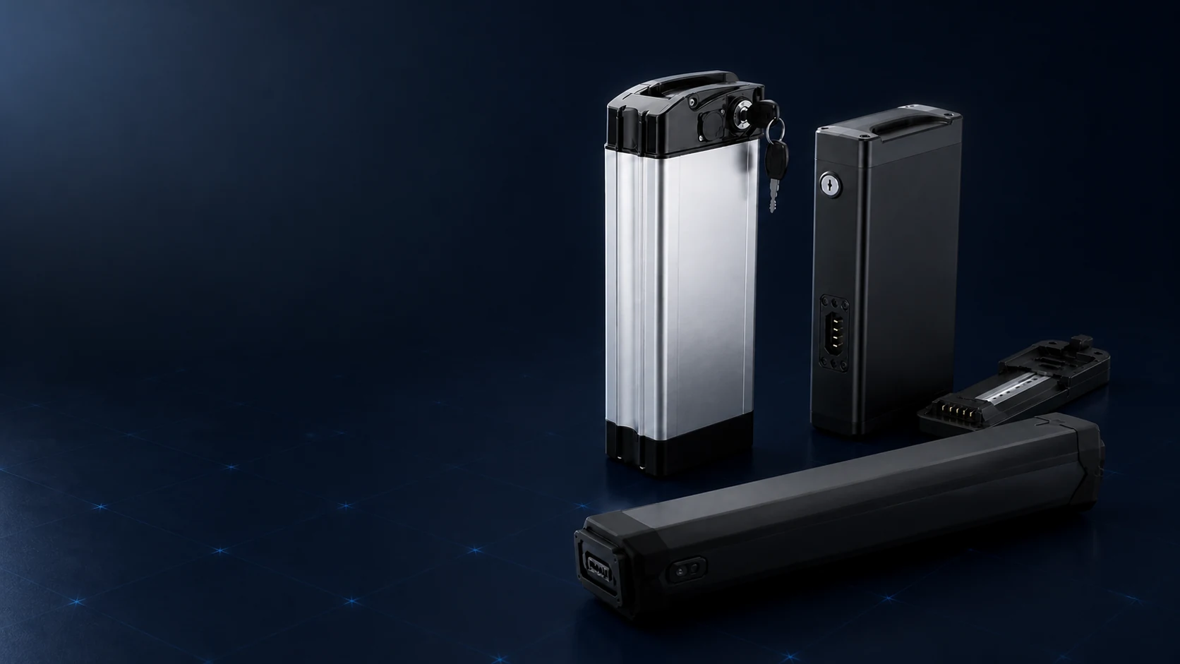 Representative custom battery directions for e-bike frames, removable systems and fleets